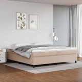VidaXL Cadru de pat, cappuccino, 200x200 cm, piele ecologică
