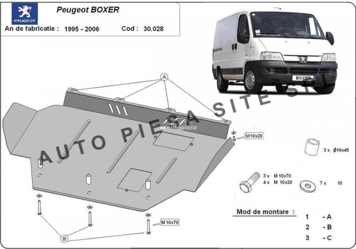 Scut metalic motor Peugeot Boxer (230, 244) in perioada 1996 - 2006 APS-30,028