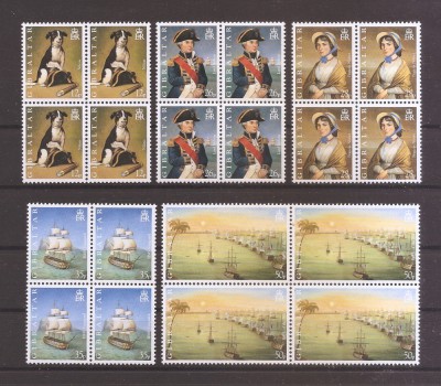 Gibraltar1998&amp;ndash;Amiral Nelson, 200 ani - bătălia de la Abukir (in bloc de 4), MNH foto