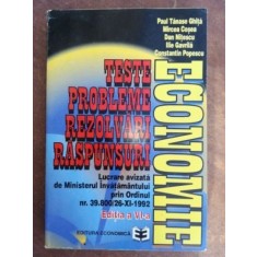 Teste probleme rezolvari raspunsuri economie - Paul Tanase Ghita, Mircea Cosea