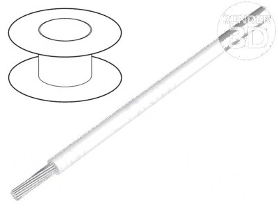 Cablu HookUp Wire litat Cu 26AWG PTFE alb 250V 30,5m 100ft - Cablu electric litat alb 26AWG PTFE 30,5m foto