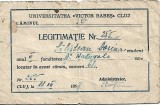 A4221N Legitimație de cămin, 1957, Universitatea Victor Babeș, Cluj