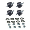 Set 4 Tampoane Antivibratie Aer Conditionat Universal, Cauciuc, Unitate Externa, Negru