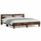 Gossi cadru de pat cu tablie stejar fumuriu 200x200 cm lemn prelucrat