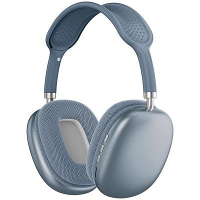 Casti over-ear wireless P9, Bluetooth 5.0, Bass, 40mm, AUX, Radio FM, Blue foto