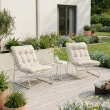 Set mobilier de gradina Malm&ouml; bej, 3 piese, cu 2 fotolii si masa