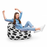 Fotoliu Puf Bean Bag tip Para XL Pisici Alb-Negru, Updeco