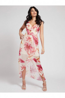 Rochie asimetrica cu imprimeu floral Guess foto