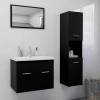 VidaXL Set mobilier de baie, negru, lemn prelucrat 3071406