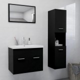 vidaXL Set mobilier de baie, negru, lemn prelucrat 3071406