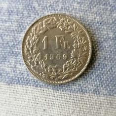 MONEDA 1 FRANC 1969 B. ELVETIA*