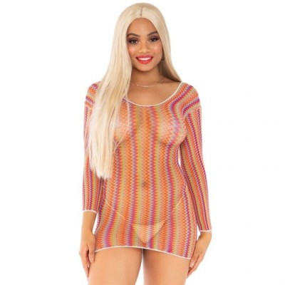 LEG AVENUE - ZIGZAG MULTICOLOR MINI DRESS ONE SIZE foto