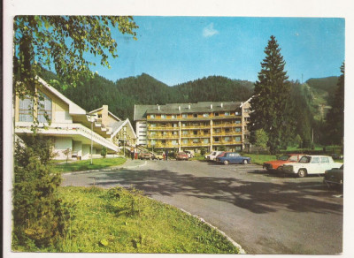 Carte Postala veche - Poiana Brasov, Hotel Teleferic , Circulata 1980 foto