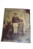 Tarani in costume populare .Fotografie veche foarte rara, pe tabla-FEROTIPIE