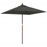 Umbrela soare de gradina stalp din lemn antracit 198x198x231 cm GartenMobel Dekor, vidaXL
