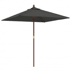 Umbrela soare de gradina stalp din lemn antracit 198x198x231 cm GartenMobel Dekor