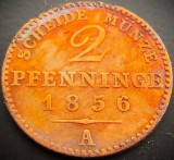 Moneda istorica 2 PFENNINGE - PRUSIA (Germania), anul 1856 A * cod 252 (BERLIN), Europa