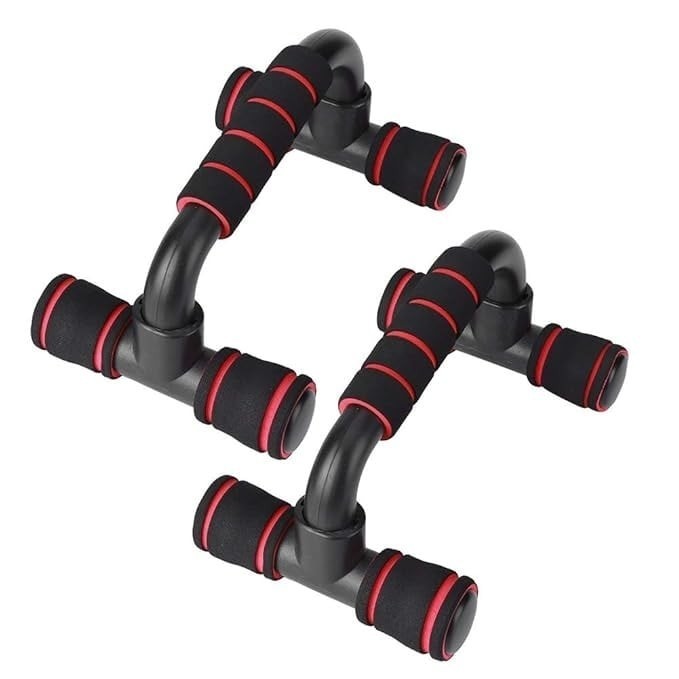 Set 2 manere pentru antrenament, din ABS, cu sistem antialunecare, portabile, pentru tonifierea bratelor si abdomenului, negru