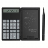Cumpara ieftin Calculator negru 5 inch cu tableta LCD de scris, stylus inclus, design pliabil 2 in 1, compact pentru scoala, birou si calcule rapide