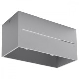 Lustră De Tavan Lobo Gri Aluminiu 2 Becuri Dreptunghiulară Modernă De Interior