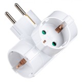 Adaptor Electric Triplu, Protecție Siguranță pentru Copii, Capacitate 3680W, Alb, Oem