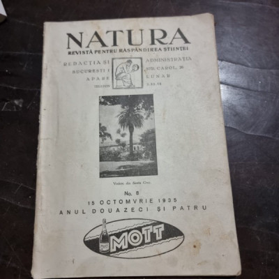 Revista Natura Nr. 8 / 15 Octombrie 1935 Anul 24 foto