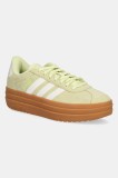 adidas sneakers din piele intoarsă VL Court Bold culoarea verde, JI1784