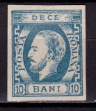 Cumpara ieftin RO 1871 ,LP 31 ,&quot;Carol I cu barba- ned.&quot;, 10 BANI albastru FALS !!! , mint