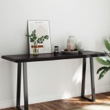 Gossi blat masa, 160x60x6 cm, gri, lemn stejar tratat contur organic
