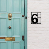 Numar casa pentru poarta/usa Six, metal, 14 x 16 cm, negru, cifra 6, Enzo