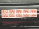 Banda 5 Timbre Austria 1945 Vulturul Republican 8 Groschen Uzuale Nestampilat - A005