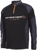 Bluza SAVAGE GEAR Tournament Gear 1/2 Zip, Black INK, Marimea M
