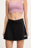 EA7 Emporio Armani fustă sport culoarea negru, mini, evazați, AF14524.7W000507
