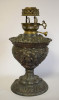 Lampa veche cu gaz / petrol - Decor Papagali - cca. 1900