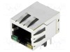 Conector RJ45 ecranat cu diodă LED THT - AMPHENOL