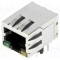 Conector RJ45 ecranat cu diodă LED THT - AMPHENOL