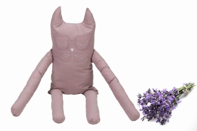 Perna in forma de pisica SomnArt, bumbac, umplutura lavanda, Roz foto