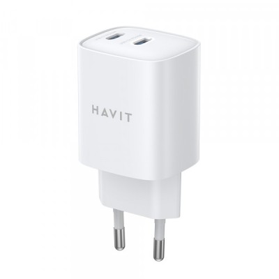 Incarcator Retea HAVIT UC45W, 45W, 3A, 2 x USB-C, Alb foto