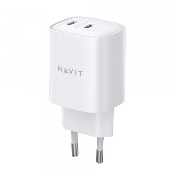 Incarcator Retea HAVIT UC45W, 45W, 3A, 2 x USB-C, Alb