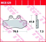 Set placute frana TRW MCB629 - Aprilia RX - Pegaso - Red Rose - Tuareg 50-125cc Gilera Runner FX-FXR - Peugeot XR6 50cc