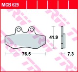 Set placute frana TRW MCB629 - Aprilia RX - Pegaso - Red Rose - Tuareg 50-125cc Gilera Runner FX-FXR - Peugeot XR6 50cc