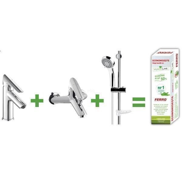 Set baterii Verdeline Cassino pentru lavoar, cada si dus, economie apa