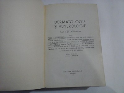 DERMATOLOGIE SI VENEROLOGIE - sub redactia St. Gh. NICOLAU foto