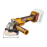 Flex Unghiular Profesional 20V 115mm 900W Brushless INGCO CAGLI261521E, 3000/6000/9000 rpm, filet M14, 1 acumulator 4Ah + incarcator + accesorii inclu