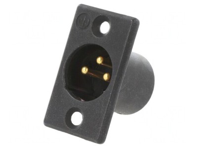 Soclu XLR 3 Pin Negru 16A 27mm foto