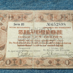 1 Gulden 1938 Olanda / Nederland Zilverbon 652898