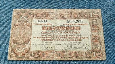 1 Gulden 1938 Olanda / Nederland Zilverbon 652898 foto