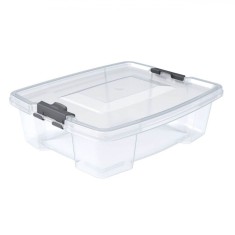 Cutie Depozitare Plastic, 1.5L, Capac Transparent, 22x18x7 cm