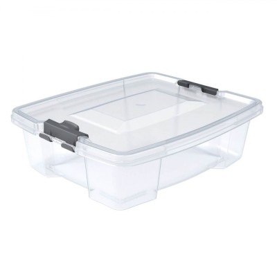 Cutie Depozitare Plastic, 1.5L, Capac Transparent, 22x18x7 cm foto
