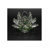 Cumpara ieftin Floare de lotus verde din cristal de sticla -8cm